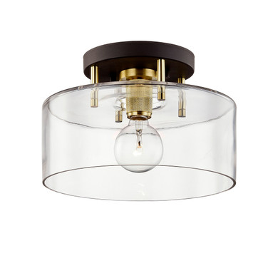 Semi-Flush Mts. Drum Shade by Troy Lighting ( 67 | C7541-BRZ/BBA Bergamot Station ) 