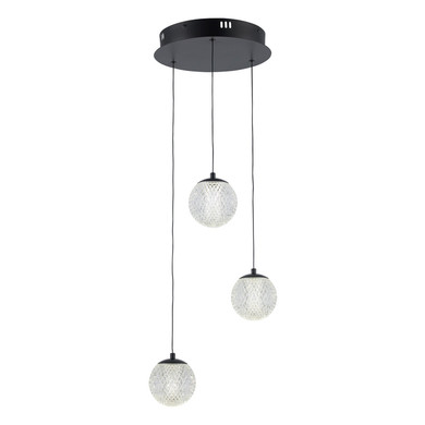 Mini Chandeliers Multi-Port/Cascade by Trans Globe Imports ( 110 | MDN-1633 BK Sunburst ) 