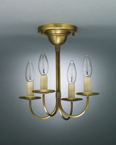 Semi-Flush Mts. Candle by Northeast Lantern ( 196 | 904F-AB-LT4 Flush Mount ) 