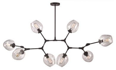 Large Chandeliers Glass Shade by Trans Globe Imports ( 110 | PND-2093 BK ) 