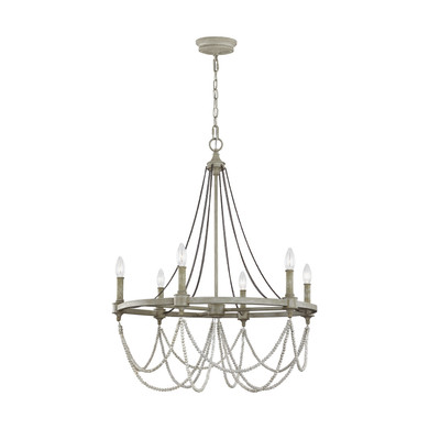 Mid. Chandeliers Candle by Visual Comfort Studio ( 454 | F3132/6FWO/DWW Beverly ) 