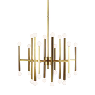 Mid. Chandeliers Candle by Visual Comfort Studio ( 454 | TC10624BBS Beckham Modern ) 