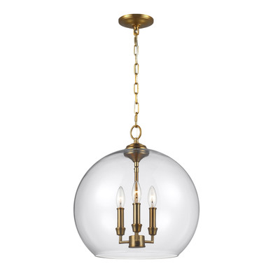 Pendants Glass Down by Visual Comfort Studio ( 454 | F3155/3BBS Lawler ) 