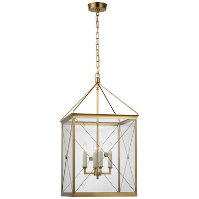 Foyer/Hall Lanterns Glass w/Frame by Visual Comfort Signature ( 268 | JN 5087AB-CG Rossi ) 