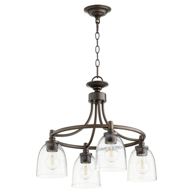 Mid. Chandeliers Glass Down by Quorum ( 19 | 6422-4-286 Rossington ) 