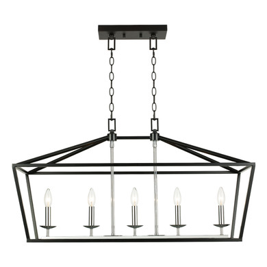 Linear/Island 4 Light + by Trans Globe Imports ( 110 | 10263 BK-PC ) 