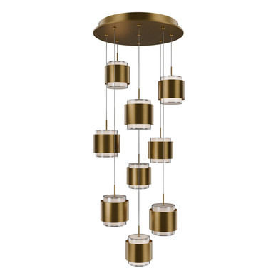 Mini Chandeliers Multi-Port/Cascade by W.A.C. Lighting ( 34 | PD-68909R-AB Banded ) 