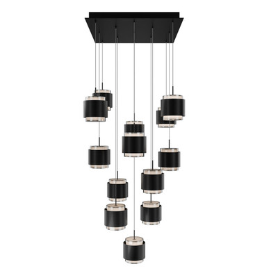 Mid. Chandeliers Multi-Port/Cascade by W.A.C. Lighting ( 34 | PD-68913S-BK Banded ) 