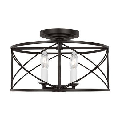 Semi-Flush Mts. Drum Shade by Visual Comfort Studio ( 454 | CF1134AI Beatrix ) 