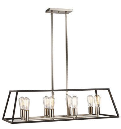 Linear/Island 4 Light + by Trans Globe Imports ( 110 | 10468 BK/BN ) 