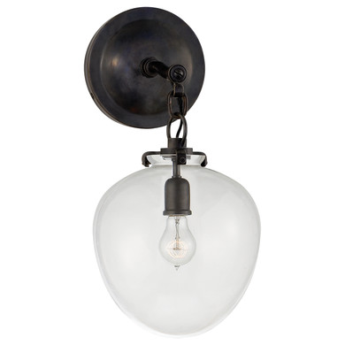 Sconces Single Glass by Visual Comfort Signature ( 268 | TOB 2225BZ/G2-CG Katie Acorn ) 