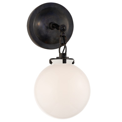 Sconces Single Glass by Visual Comfort Signature ( 268 | TOB 2225BZ/G4-WG Katie Globe ) 