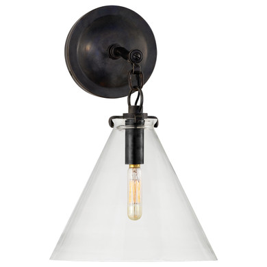 Sconces Single Glass by Visual Comfort Signature ( 268 | TOB 2225BZ/G6-CG Katie Conical ) 