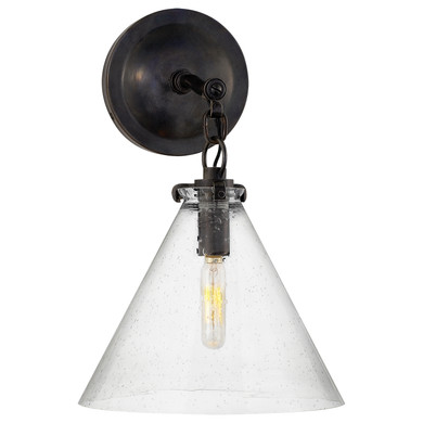 Sconces Single Glass by Visual Comfort Signature ( 268 | TOB 2225BZ/G6-SG Katie Conical ) 