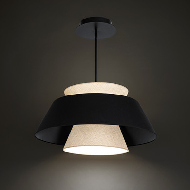 Pendants Fabric Shade by W.A.C. Lighting ( 34 | PD-75126-BK Rockabilly ) 