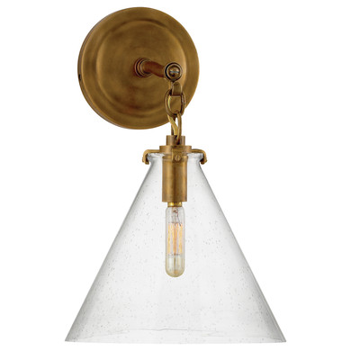 Sconces Single Glass by Visual Comfort Signature ( 268 | TOB 2225HAB/G6-SG Katie Conical ) 