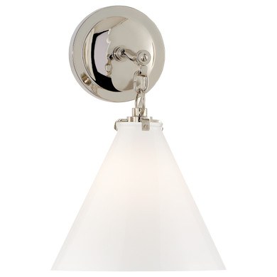 Sconces Single Glass by Visual Comfort Signature ( 268 | TOB 2225PN/G6-WG Katie Conical ) 