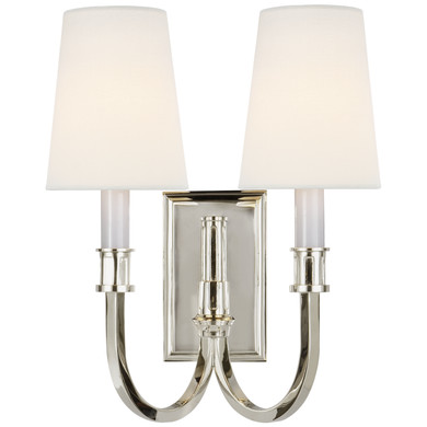 Sconces Double Candle by Visual Comfort Signature ( 268 | TOB 2328PN-L Modern Library ) 