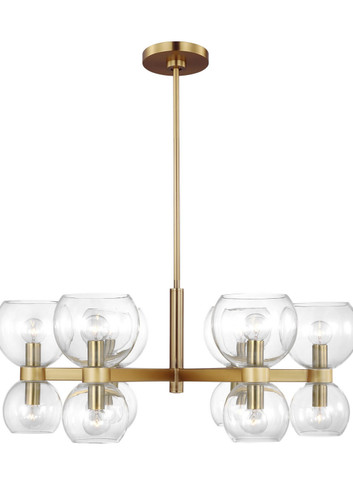 Mid. Chandeliers Glass Up by Visual Comfort Studio ( 454 | KSC10212BBSCG Londyn ) 
