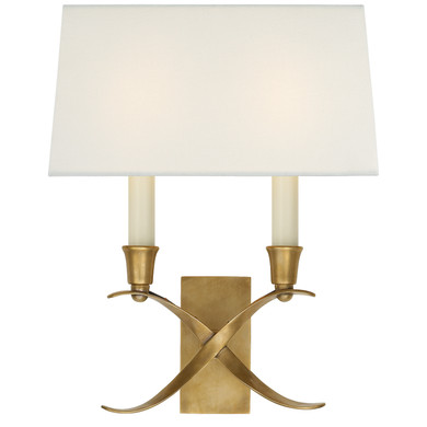 Sconces Double Candle by Visual Comfort Signature ( 268 | CHD 1190AB-L Cross Bouillotte ) 