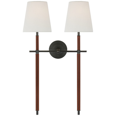 Sconces Double Candle by Visual Comfort Signature ( 268 | TOB 2584BZ/SDL-L Bryant Wrapped ) 