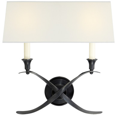Sconces Double Candle by Visual Comfort Signature ( 268 | CHD 1191BZ-L Cross Bouillotte ) 