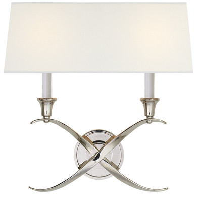 Sconces Double Candle by Visual Comfort Signature ( 268 | CHD 1191PN-L Cross Bouillotte ) 