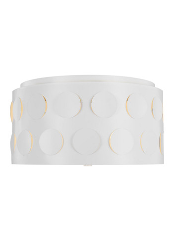 Flush Mounts Drum Shade by Visual Comfort Studio ( 454 | KSF1013MWT Dottie ) 