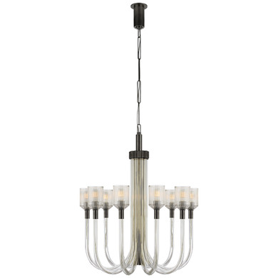 Mid. Chandeliers Glass Up by Visual Comfort Signature ( 268 | KW 5401CRB/BZ Reverie ) 