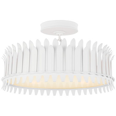 Semi-Flush Mts. Drum Shade by Visual Comfort Signature ( 268 | SK 4206PW Leslie ) 