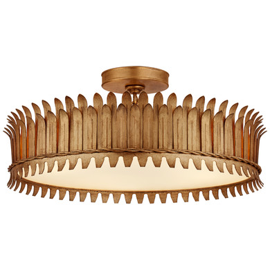 Semi-Flush Mts. Drum Shade by Visual Comfort Signature ( 268 | SK 4207GI Leslie ) 