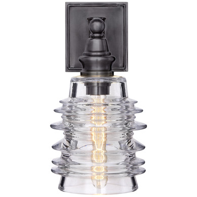 Sconces Single Glass by Visual Comfort Signature ( 268 | CHD 2472BZ-CG Covington ) 