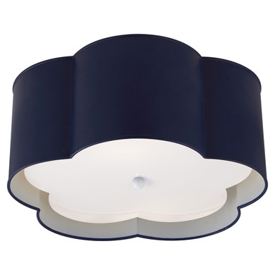 Flush Mounts Drum Shade by Visual Comfort Signature ( 268 | KS 4117NVY/WHT-FA Bryce ) 
