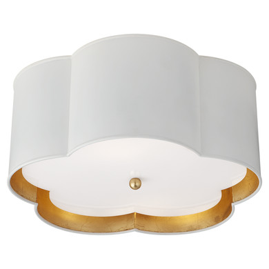 Flush Mounts Drum Shade by Visual Comfort Signature ( 268 | KS 4117WHT/G-FA Bryce ) 
