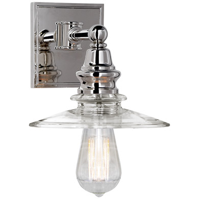 Sconces Single Glass by Visual Comfort Signature ( 268 | CHD 2473PN-CG Covington ) 