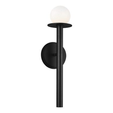 Sconces Single Glass by Visual Comfort Studio ( 454 | KW1001MBK Nodes ) 