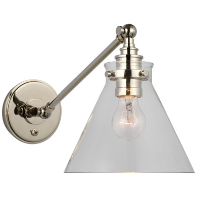 Sconces Single Glass by Visual Comfort Signature ( 268 | CHD 2525PN-CG Parkington ) 