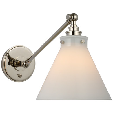 Sconces Single Glass by Visual Comfort Signature ( 268 | CHD 2525PN-WG Parkington ) 