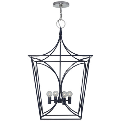 Foyer/Hall Lanterns Open Frame by Visual Comfort Signature ( 268 | KS 5145NVY/PN Cavanagh ) 