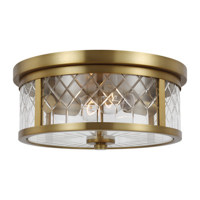 Flush Mounts Drum Shade by Visual Comfort Studio ( 454 | AF1072BBS Alec ) 
