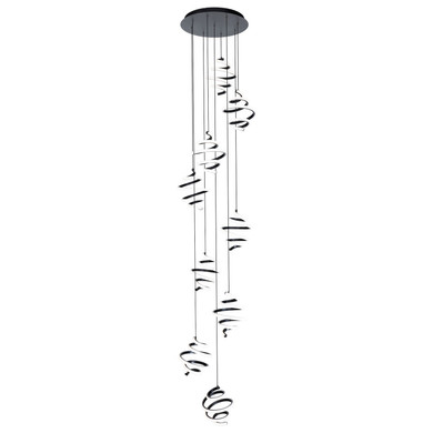 Large Chandeliers Multi-Port/Cascade by W.A.C. Lighting ( 34 | PD-19409R-BK Whirl ) 
