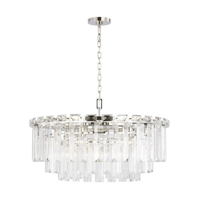 Mid. Chandeliers Glass Down by Visual Comfort Studio ( 454 | CC12716PN Arden ) 