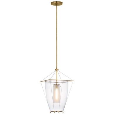 Foyer/Hall Lanterns Glass w/Frame by Visual Comfort Signature ( 268 | RB 5092AB-CG Ovalle ) 