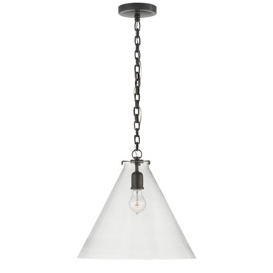 Pendants Glass Down by Visual Comfort Signature ( 268 | TOB 5226BZ/G6-CG Katie Conical ) 