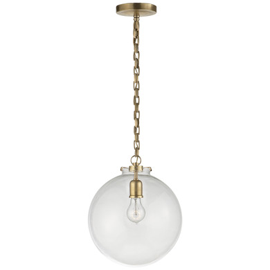 Mini Pendants Glass Down by Visual Comfort Signature ( 268 | TOB 5226HAB/G4-CG Katie Globe ) 