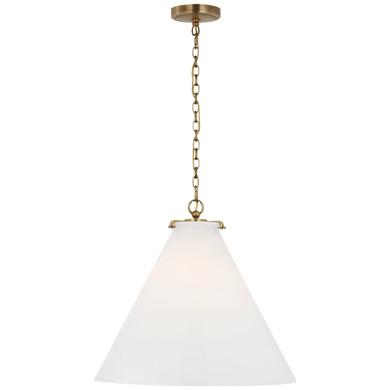 Pendants Glass Down by Visual Comfort Signature ( 268 | TOB 5227HAB/G6-WG Katie Conical ) 