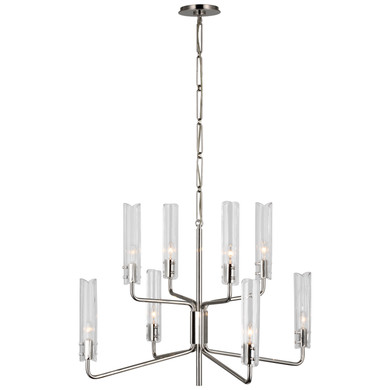 Mid. Chandeliers Glass Up by Visual Comfort Signature ( 268 | ARN 5483PN-CG Casoria ) 