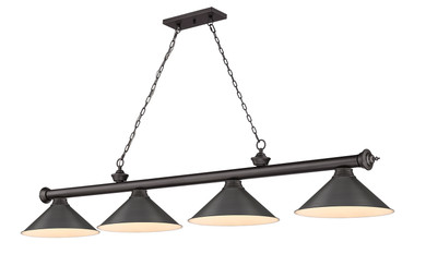Linear/Island 4 Light + by Z-Lite ( 224 | 2306-4BRZ-BRZ15 Cordon ) 
