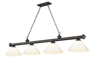 Linear/Island 4 Light + by Z-Lite ( 224 | 2306-4BRZ-PWH Cordon ) 