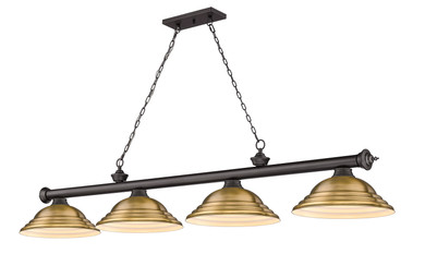 Linear/Island 4 Light + by Z-Lite ( 224 | 2306-4BRZ-SRB Cordon ) 